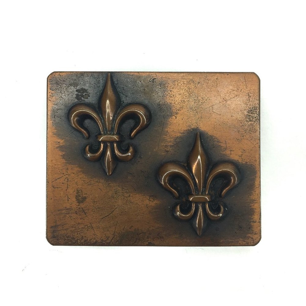 Vintage Copper Rebajes Fleur De Lis Brooch